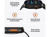 Apple Watch Ultra 2 (2024), GPS + Cellular, 49 mm, Caja de Titanio Natural, Gesto doble toque, Correa Ocean Band de color Azul marino