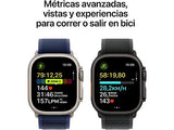 Apple Watch Ultra 2 (2024), GPS + Cellular, 49 mm, Caja de Titanio Natural, Gesto doble toque, Correa Ocean Band de color Azul marino