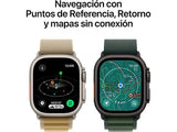 Apple Watch Ultra 2 (2024), GPS + Cellular, 49 mm, Caja de Titanio Natural, Gesto doble toque, Correa Ocean Band de color Azul marino
