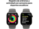 Apple Watch Series 10 (2024), GPS + Cellular, 42 mm, Gesto de doble toque, Caja de titanio Natural, Correa deportiva Gris piedra, Talla M/L