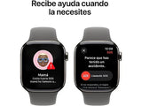 Apple Watch Series 10 (2024), GPS + Cellular, 42 mm, Gesto de doble toque, Caja de titanio Natural, Correa deportiva Gris piedra, Talla M/L