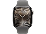 Apple Watch Series 10 (2024), GPS + Cellular, 42 mm, Gesto de doble toque, Caja de titanio Natural, Correa deportiva Gris piedra, Talla M/L