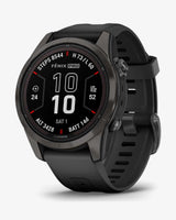 Garmin Fenix 7S Pro Zafiro Solar Titanio gris carbón correa negro