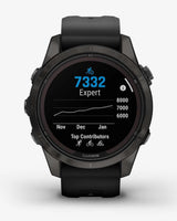 Garmin Fenix 7S Pro Zafiro Solar Titanio gris carbón correa negro