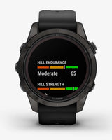 Garmin Fenix 7S Pro Zafiro Solar Titanio gris carbón correa negro