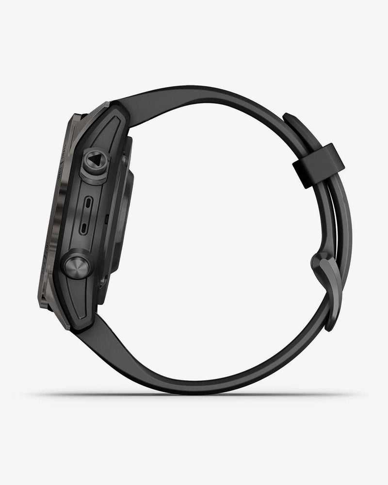 Garmin Fenix 7S Pro Zafiro Solar Titanio gris carbón correa negro