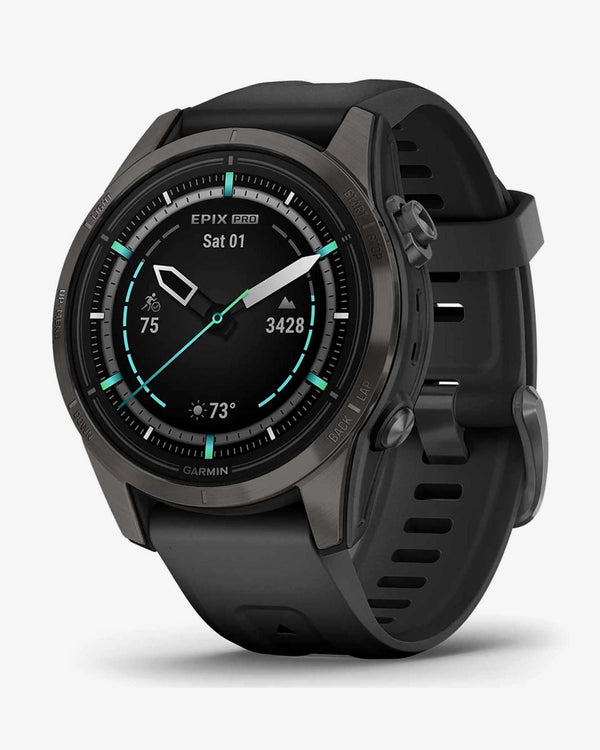 Garmin EPIX 2 PRO Zafiro 42mm Titanio DLC gris carbón correa negro