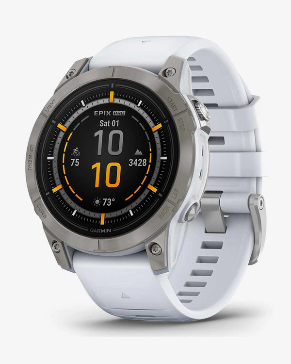 Garmin EPIX 2 PRO Zafiro 47 mm Titanio correa blanco