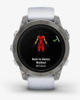 Garmin EPIX 2 PRO Zafiro 47 mm Titanio correa blanco