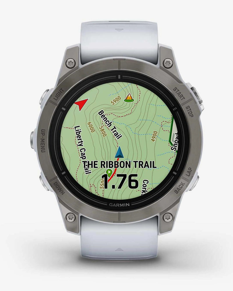 Garmin EPIX 2 PRO Zafiro 47 mm Titanio correa blanco