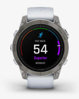 Garmin EPIX 2 PRO Zafiro 47 mm Titanio correa blanco