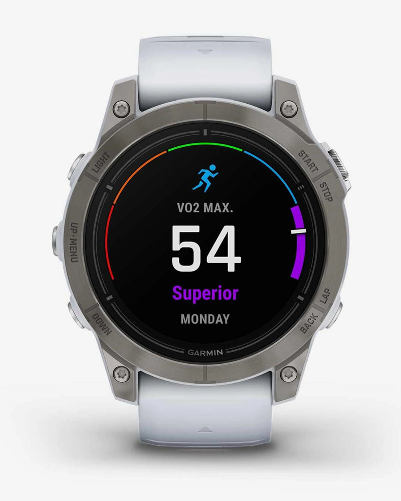 Garmin EPIX 2 PRO Zafiro 47 mm Titanio correa blanco
