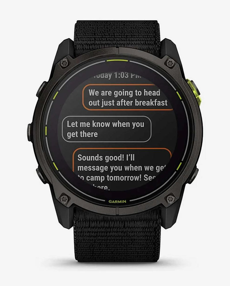 Garmin Enduro 3 Zafiro Solar 51 mm Titanio gris carbón correa negro