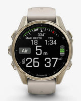 Garmin Fenix 8 AMOLED Zafiro 43 mm dorado correa beige