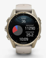 Garmin Fenix 8 AMOLED Zafiro 43 mm dorado correa beige