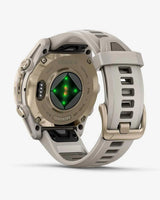 Garmin Fenix 8 AMOLED Zafiro 43 mm dorado correa beige