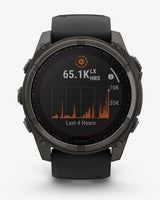 Garmin Fenix 8 Zafiro Solar 51 mm Titanio gris carbón correa negro