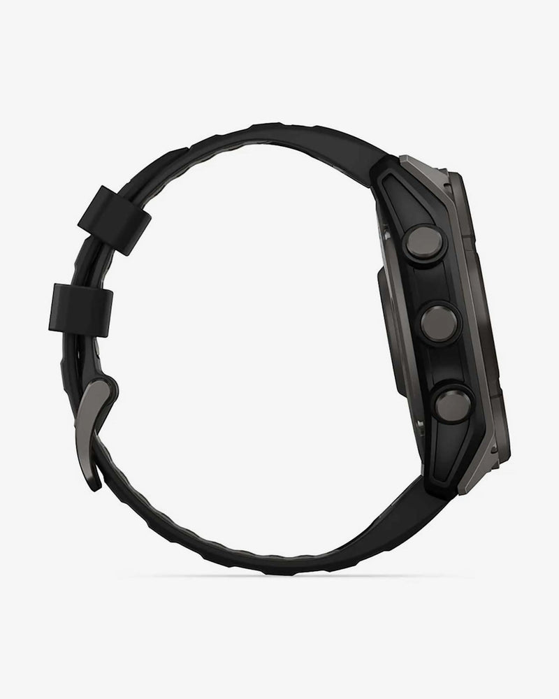 Garmin Fenix 8 Zafiro Solar 51 mm Titanio gris carbón correa negro