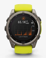 Garmin Fenix 8 Zafiro Solar 51 mm Titanio gris correa amarillo