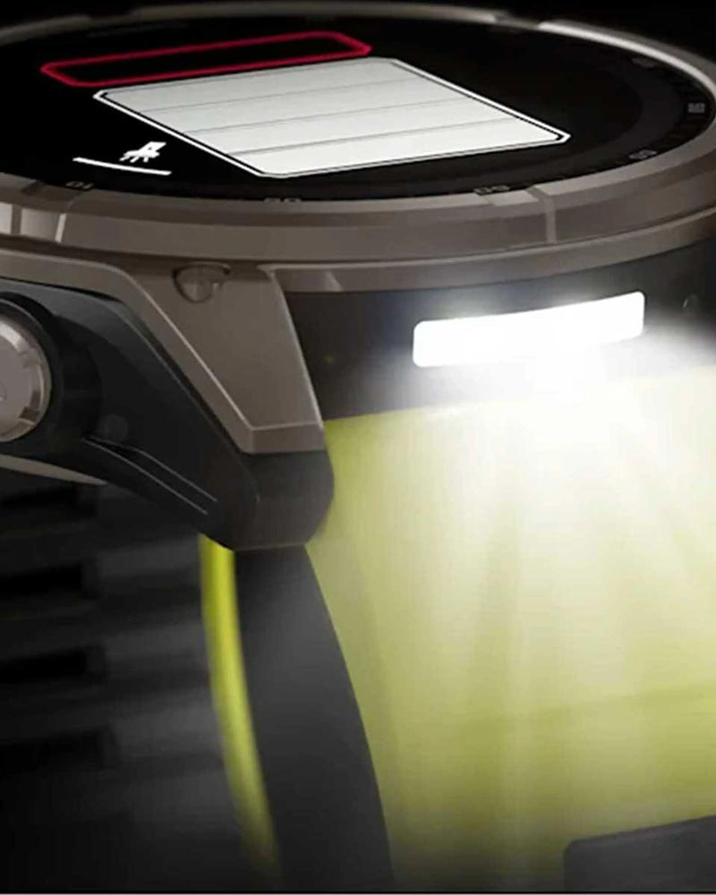 Garmin Fenix 8 Zafiro Solar 51 mm Titanio gris correa amarillo