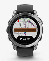 Garmin Fenix E Stainless Steel 47 mm gris correa negro