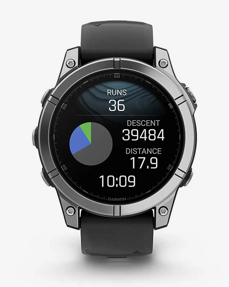 Garmin Fenix E Stainless Steel 47 mm gris correa negro