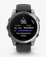 Garmin Fenix E Stainless Steel 47 mm gris correa negro