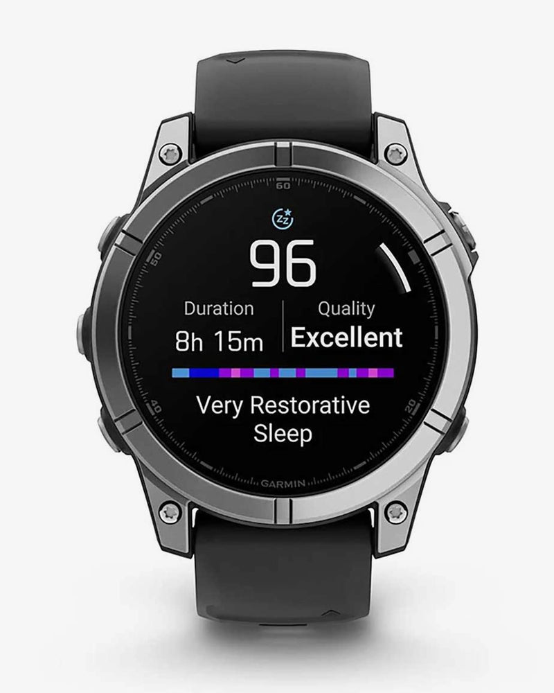 Garmin Fenix E Stainless Steel 47 mm gris correa negro
