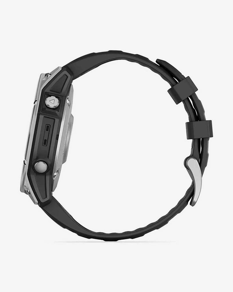 Garmin Fenix E Stainless Steel 47 mm gris correa negro